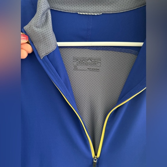 Patagonia Mens All Weather 1/4 Zip Pullover SZ XL Long Sleeve Blue Grey Outdoor - Picture 2 of 7